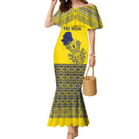 Niue Crab Personalised Mermaid Dress Niuean Hiapo Pattern - Polynesian Pride