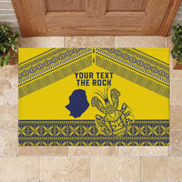 Niue Crab Personalised Rubber Doormat Niuean Hiapo Pattern LT9 Gold - Polynesian Pride