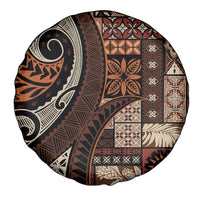 Vintage Samoa Siapo Mamanu Spare Tire Cover Brown Samoan Tapa Motif - Polynesian Pride