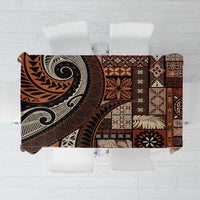 Vintage Samoa Siapo Mamanu Tablecloth Brown Samoan Tapa Motif LT9 Brown - Polynesian Pride