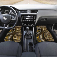 Vintage Samoa Siapo Mamanu Car Mats Gold Samoan Tapa Motif LT9 Set 2pcs - Front Gold - Polynesian Pride