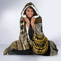 Vintage Samoa Siapo Mamanu Hooded Blanket Gold Samoan Tapa Motif - Polynesian Pride