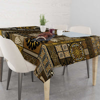 Vintage Samoa Siapo Mamanu Tablecloth Gold Samoan Tapa Motif LT9 - Polynesian Pride