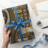 Vintage Samoa Siapo Mamanu Wrapping Paper Gold Samoan Tapa Motif LT9 - Polynesian Pride