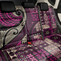 Vintage Samoa Siapo Mamanu Back Car Seat Cover Pink Samoan Tapa Motif - Polynesian Pride