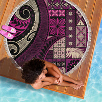 Vintage Samoa Siapo Mamanu Beach Blanket Pink Samoan Tapa Motif LT9 - Polynesian Pride