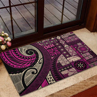 Vintage Samoa Siapo Mamanu Rubber Doormat Pink Samoan Tapa Motif LT9 - Polynesian Pride