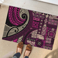 Vintage Samoa Siapo Mamanu Rubber Doormat Pink Samoan Tapa Motif LT9 - Polynesian Pride