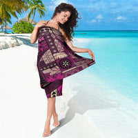 Vintage Samoa Siapo Mamanu Sarong Pink Samoan Tapa Motif - Polynesian Pride