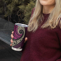 Vintage Samoa Siapo Mamanu Tumbler Cup Pink Samoan Tapa Motif - Polynesian Pride