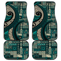 Vintage Samoa Siapo Mamanu Car Mats Teal Samoan Tapa Motif LT9 - Polynesian Pride