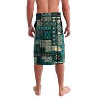 Vintage Samoa Siapo Mamanu Lavalava Teal Samoan Tapa Motif LT9 - Polynesian Pride
