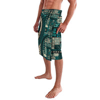 Vintage Samoa Siapo Mamanu Lavalava Teal Samoan Tapa Motif LT9 - Polynesian Pride