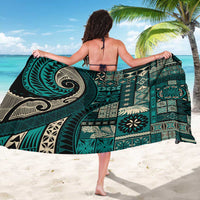 Vintage Samoa Siapo Mamanu Sarong Teal Samoan Tapa Motif - Polynesian Pride