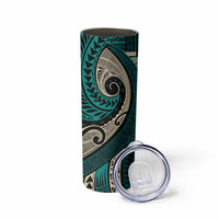 Vintage Samoa Siapo Mamanu Skinny Tumbler Teal Samoan Tapa Motif - Polynesian Pride