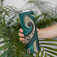 Vintage Samoa Siapo Mamanu Skinny Tumbler Teal Samoan Tapa Motif - Polynesian Pride
