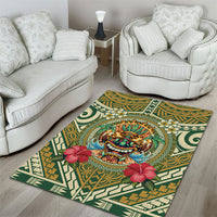 Hawaii Tiki Mask Area Rug Mele Kalikimaka i Iulai!