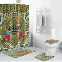 Hawaii Tiki Mask Bathroom Set Mele Kalikimaka i Iulai!
