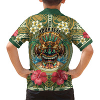 Hawaii Tiki Mask Personalized Kid Hawaiian Shirt Mele Kalikimaka i Iulai! LT9 - Polynesian Pride