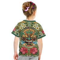 Hawaii Tiki Mask Personalized Kid T Shirt Mele Kalikimaka i Iulai! LT9 - Polynesian Pride