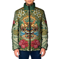 Hawaii Tiki Mask Personalized Padded Jacket Mele Kalikimaka i Iulai!