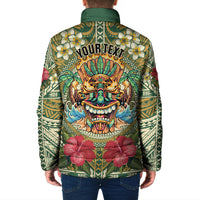 Hawaii Tiki Mask Personalized Padded Jacket Mele Kalikimaka i Iulai!