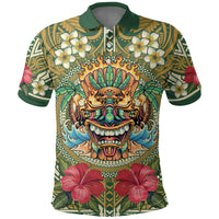 Hawaii Tiki Mask Personalized Polo Shirt Mele Kalikimaka i Iulai! LT9 Green - Polynesian Pride