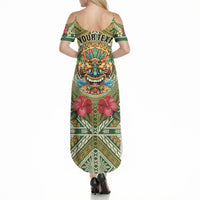 Hawaii Tiki Mask Personalized Summer Maxi Dress Mele Kalikimaka i Iulai! LT9 - Polynesian Pride