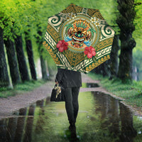 Hawaii Tiki Mask Umbrella Mele Kalikimaka i Iulai!