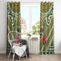 Hawaii Tiki Mask Window Curtain Mele Kalikimaka i Iulai! LT9 - Polynesian Pride