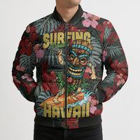 Hawaii Tiki Surfing Bomber Puffer Jacket Mele Kalikimaka i Iulai! LT9 - Polynesian Pride
