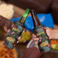 Hawaii Tiki Surfing 4 in 1 Can Cooler Tumbler Mele Kalikimaka i Iulai!