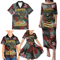 Hawaii Tiki Surfing Family Matching Puletasi and Hawaiian Shirt Mele Kalikimaka i Iulai! LT9 - Polynesian Pride