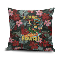 Hawaii Tiki Surfing Pillow Cover Mele Kalikimaka i Iulai! LT9 Black - Polynesian Pride
