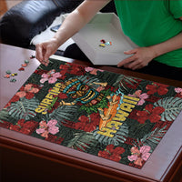 Hawaii Tiki Surfing Puzzle Mele Kalikimaka i Iulai!