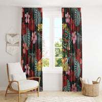 Hawaii Tiki Surfing Window Curtain Mele Kalikimaka i Iulai!
