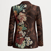 Kanoa Hawai'i Hibiscus Blazer Polynesian Tribal Tattoo Pattern Floral Elements LT9 - Polynesian Pride