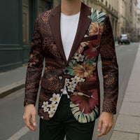 Kanoa Hawai'i Hibiscus Blazer Polynesian Tribal Tattoo Pattern Floral Elements LT9 - Polynesian Pride