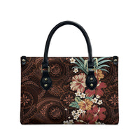 Kanoa Hawai'i Hibiscus Leather Bag Polynesian Tribal Tattoo Pattern Floral Elements LT9 - Polynesian Pride