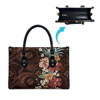 Kanoa Hawai'i Hibiscus Leather Bag Polynesian Tribal Tattoo Pattern Floral Elements LT9 - Polynesian Pride