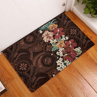 Kanoa Hawai'i Hibiscus Rubber Doormat Polynesian Tribal Tattoo Pattern Floral Elements LT9 - Polynesian Pride
