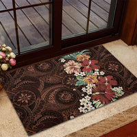 Kanoa Hawai'i Hibiscus Rubber Doormat Polynesian Tribal Tattoo Pattern Floral Elements LT9 - Polynesian Pride