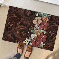 Kanoa Hawai'i Hibiscus Rubber Doormat Polynesian Tribal Tattoo Pattern Floral Elements LT9 - Polynesian Pride
