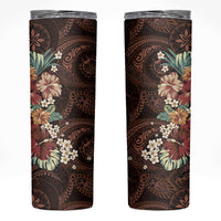 Kanoa Hawai'i Hibiscus Skinny Tumbler Polynesian Tribal Tattoo Pattern Floral Elements