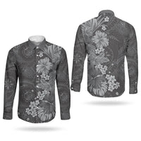 Pauli Hawai'i Hibiscus Couples Matching Summer Maxi Dress and Long Sleeve Button Shirt Polynesian Tribal Tattoo Pattern Floral Elements LT9 - Polynesian Pride