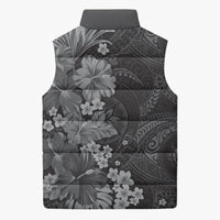 Pauli Hawai'i Hibiscus Sleeveless Puffer Jacket Polynesian Tribal Tattoo Pattern Floral Elements LT9 - Polynesian Pride