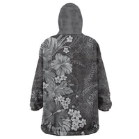 Pauli Hawai'i Hibiscus Wearable Blanket Hoodie Polynesian Tribal Tattoo Pattern Floral Elements LT9 - Polynesian Pride