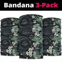 Pauliuli Hawai'i Hibiscus Neck Gaiter Polynesian Tribal Tattoo Pattern Floral Elements LT9 package One Size: 25*50cm Charcoal Blue - Polynesian Pride