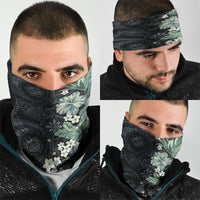 Pauliuli Hawai'i Hibiscus Neck Gaiter Polynesian Tribal Tattoo Pattern Floral Elements LT9 - Polynesian Pride