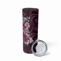 Poni Mama Hawai'i Hibiscus Skinny Tumbler Polynesian Tribal Tattoo Pattern Floral Elements
